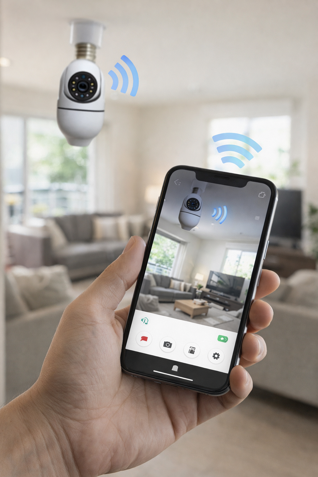 Cámara de Seguridad WiFi en Bombillo