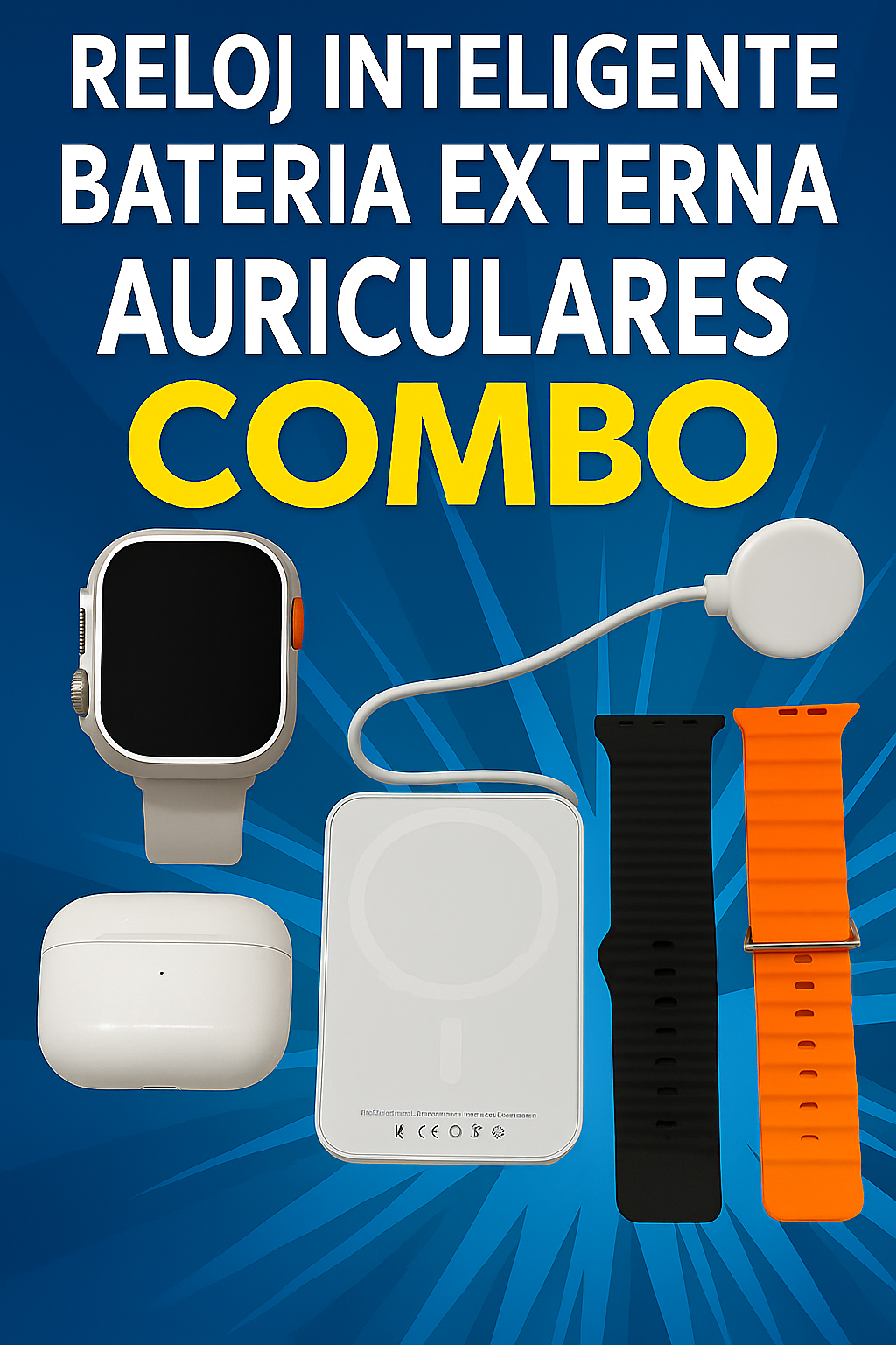 Combo Smart RM22 + Audífonos Bluetooth + Power Bank Magnético