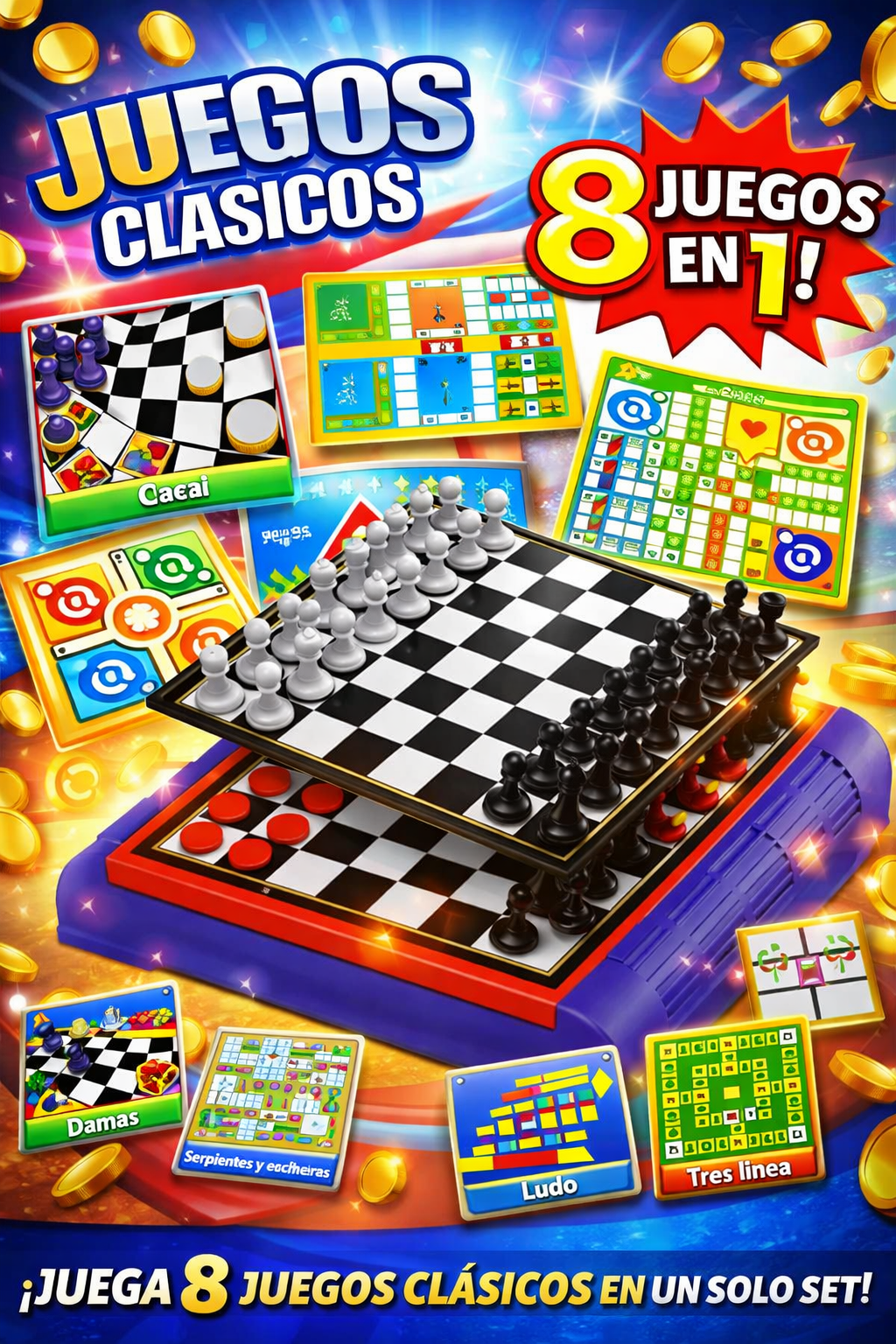 Juego de mesa 8 en 1