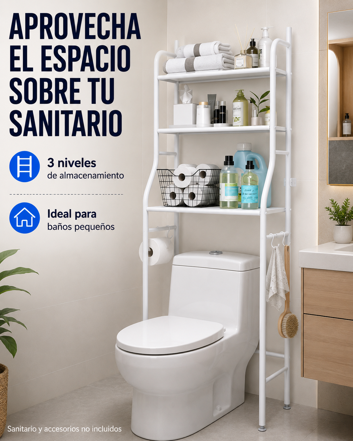 Organizador de baño sanitario
