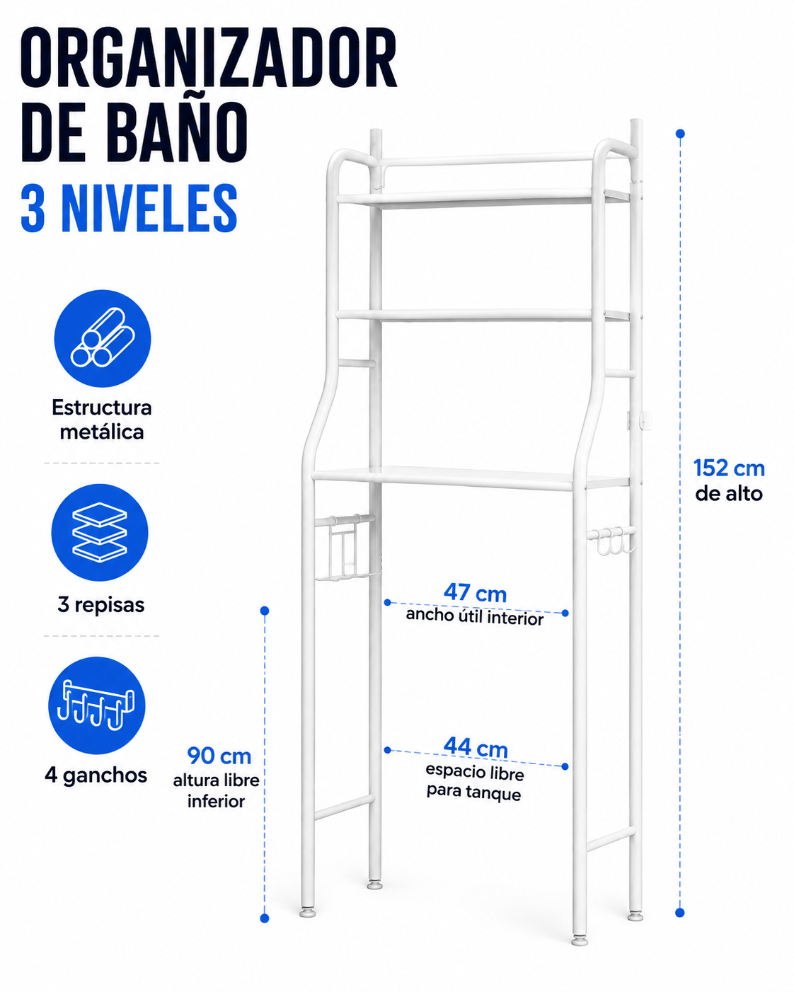 Organizador de baño sanitario